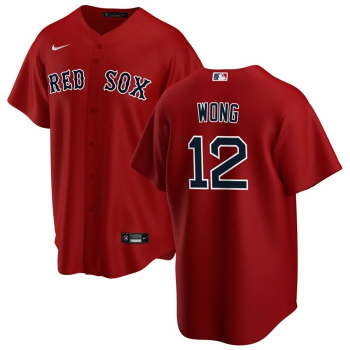 Boston Red Sox #12 Connor Wong Red Stitched Baseball Jersey